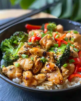 Chicken Teriyaki mit Brokkoli und Reis