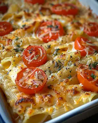 Ofen-Lachs-Pasta mit Tomaten
