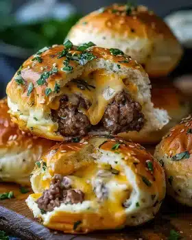 Garlic Parmesan Cheeseburger Bombs