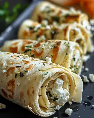 Tortilla-Rollen mit Feta