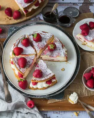 Butterkekskuchen mit Himbeeren