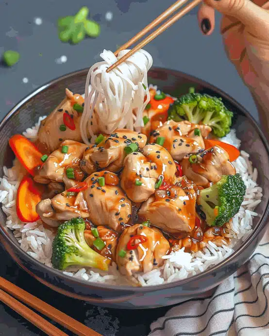 Chicken Teriyaki mit Brokkoli und Reis