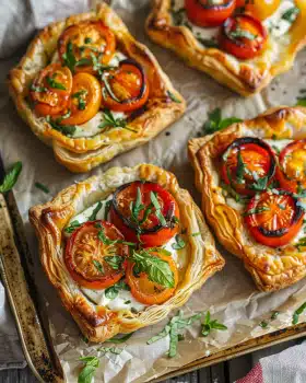 Tomaten-Törtchen mit Blätterteig