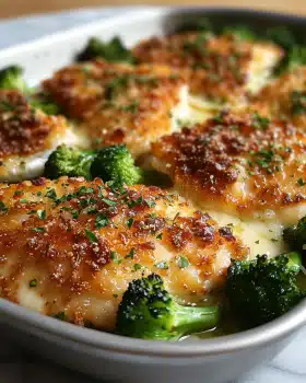 Brokkoli-Hähnchenfilets in Käsesauce – cremig und überbacken