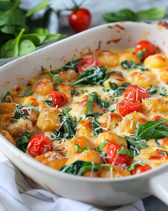 Gnocchi-Pfanne mit Spinat und Tomaten