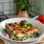 Spinat-Lasagne mit Feta und Tomaten