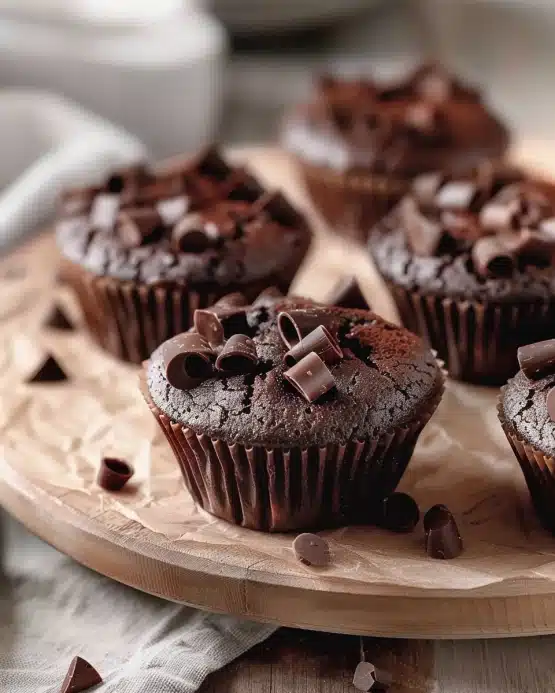 Saftige Schoko-Muffins mit Öl und Kakao