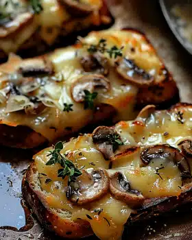 Pilz-Bruschetta mit Gruyère und Thymian