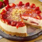 Erdbeer Cheesecake mit Keksboden