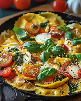 Bunte Ravioli-Gemüse-Pfanne