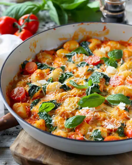 Gnocchi-Pfanne mit Spinat und Tomaten