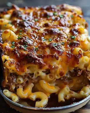 Mac and Cheese Meatloaf Casserole