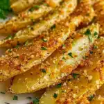 Gebackene Knoblauch-Parmesan-Kartoffelspalten