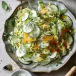 Einfacher Gurkensalat mit Schmand und Dill