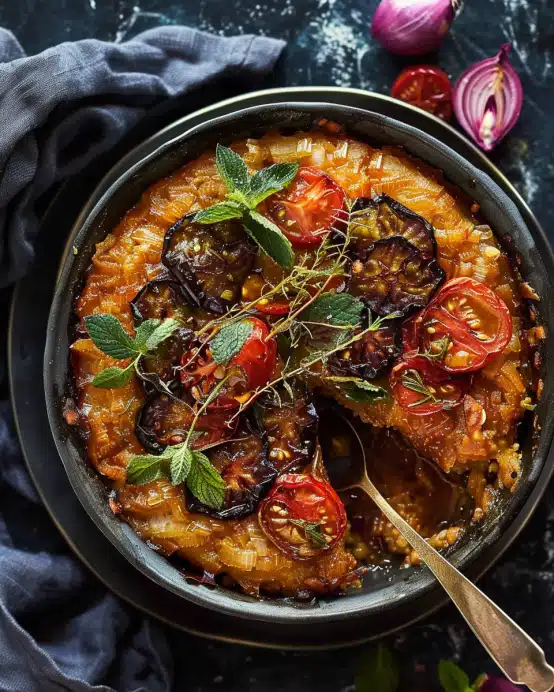 Orientalische Auberginenpfanne mit Gewürzen