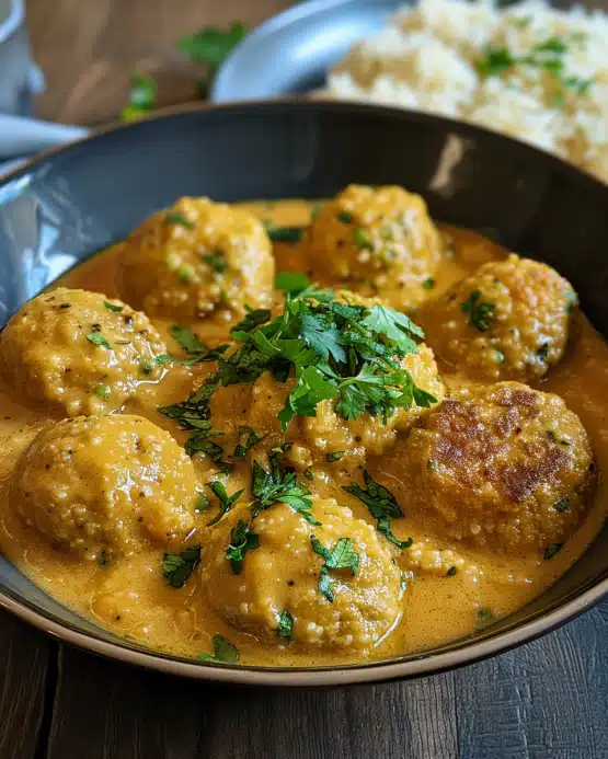 Linsenbällchen in Currysauce