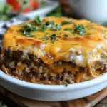 Low Carb Cheeseburger-Auflauf mit Hackfleisch