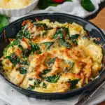 Cremige Hähnchenpfanne mit Spinat und Parmesan-Sauce