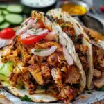 Geröstetes Hähnchen Shawarma Gyros