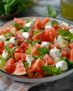 Melonensalat mit Mozzarella