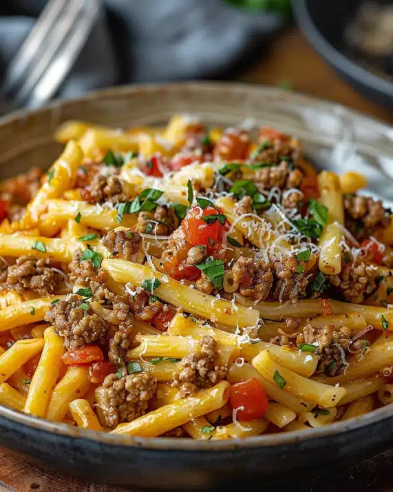 Cheeseburger-Pasta: Ein 30-Minuten-Pasta-Rezept