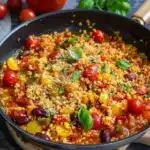 Couscous-Pfanne mit Tomaten und Kidneybohnen