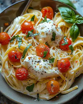 Einführung in die cremige Burrata-Pasta