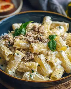 Rigatoni in Hack‑Feta‑Creme
