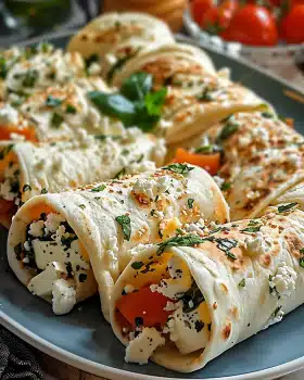 Tortilla-Rollen mit Feta