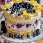 Lemon Blueberry Cheesecake Cake with Creamy Layers