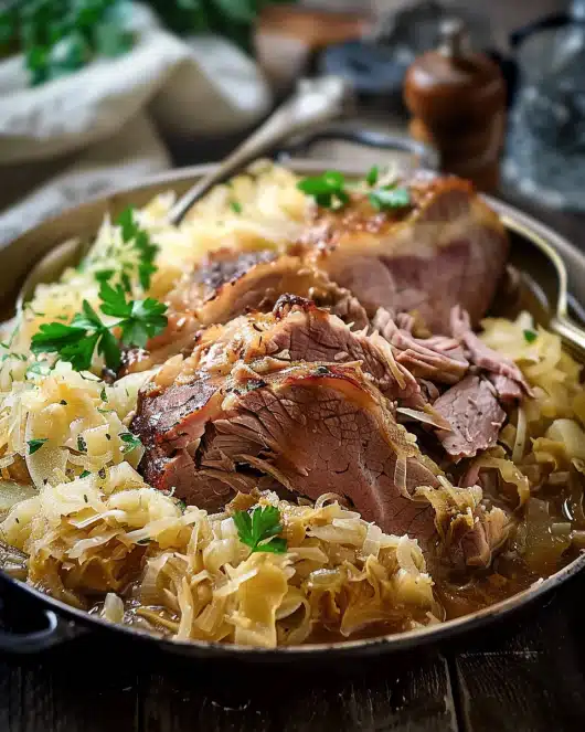 Scheufele (Schweineschulter) mit Sauerkraut