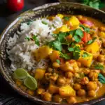 Curry mit Mango, Kichererbsen und Tomaten