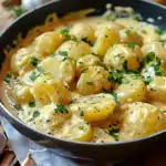 Kartoffeln mit Knoblauch-Sahnesauce einfach zubereiten