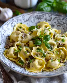 Tortellini in Lauch‑Sahne‑Soße