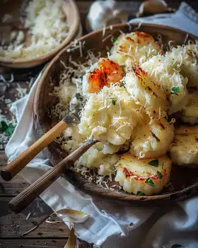 Knoblauchbutter-Langusten- und Jakobsmuschelspieße