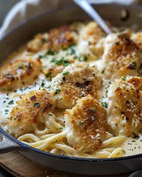 Knoblauch-Parmesan-Hühnchen in cremiger Sauce genießen