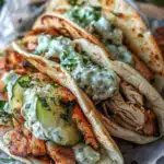 Griechische Hähnchen Gyros mit hausgemachtem Tzatziki genießen