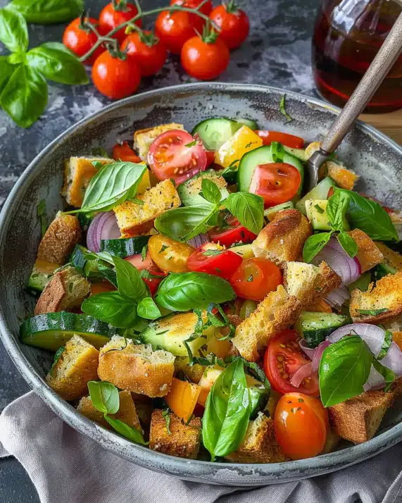 Einfacher Brotsalat – italienischer Panzanella