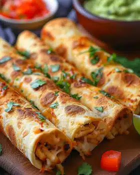 Krosse Ofen-gebackene Hähnchen-Taquitos