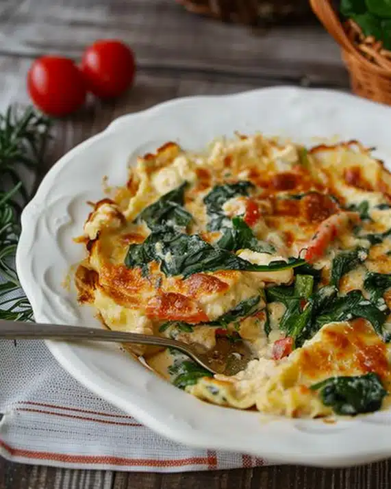 Cremige Hähnchenpfanne mit Spinat und Parmesan Soße