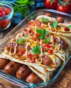 Hot Dog Wraps aus dem Backofen