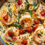 Cremige Toskanische Garnelen mit Getrockneten Tomaten