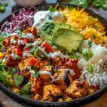 Spicy Fiesta Chili Chicken Burrito Bowls