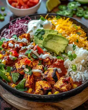 Spicy Fiesta Chili Chicken Burrito Bowls