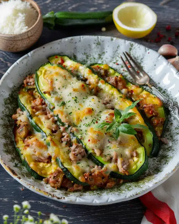 Gefüllte Zucchini mit Hackfleisch