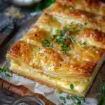 Blätterteig mit Schinken und Käse gefüllt