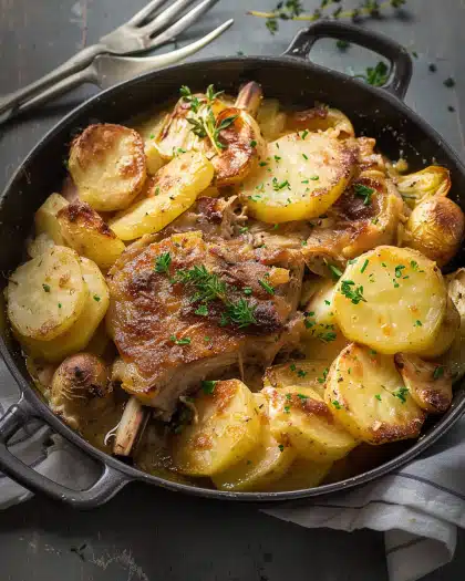 Geschmorter Ochsenschwanz mit Kartoffeln