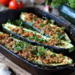 Vegetarische gefüllte Zucchini