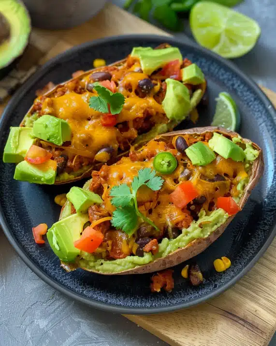 Gefüllte Süßkartoffel Mexican Style